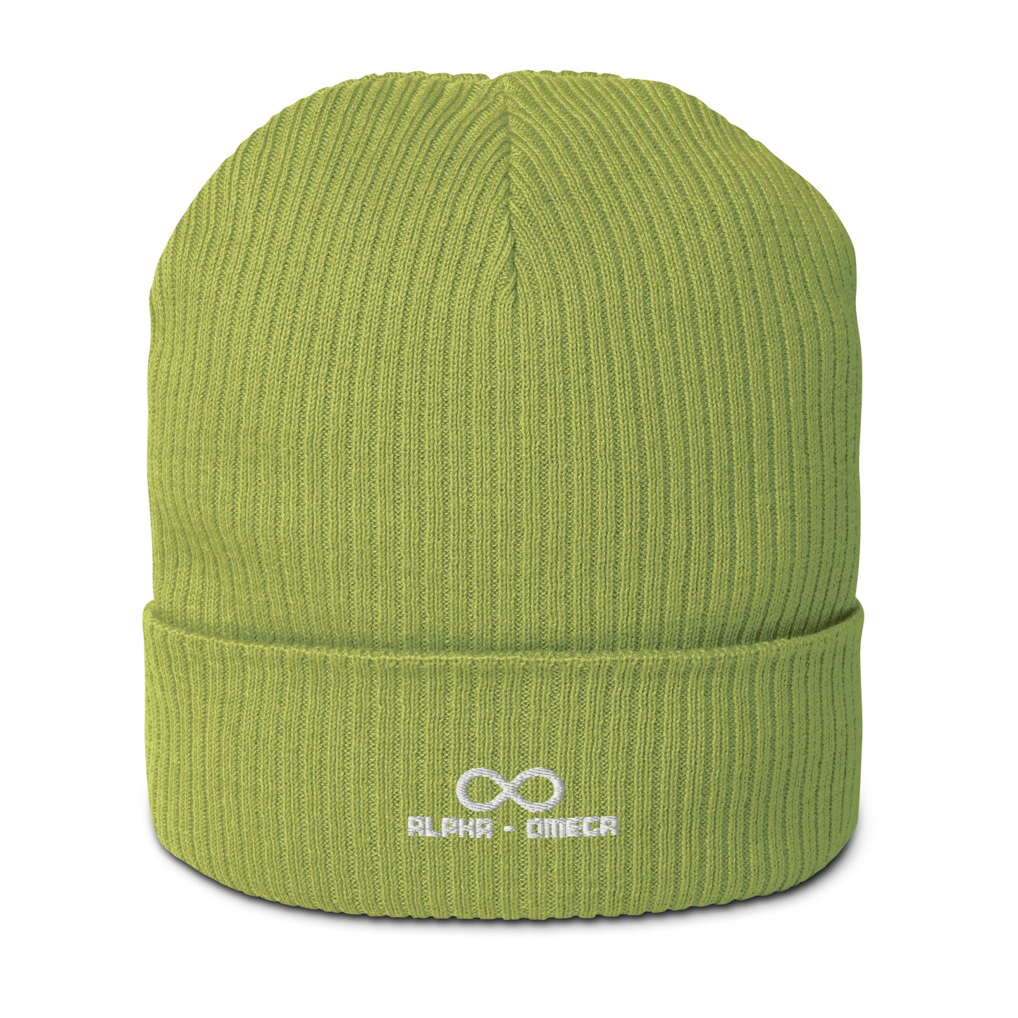 ** Infinity ** Organic ribbed beanie white design
