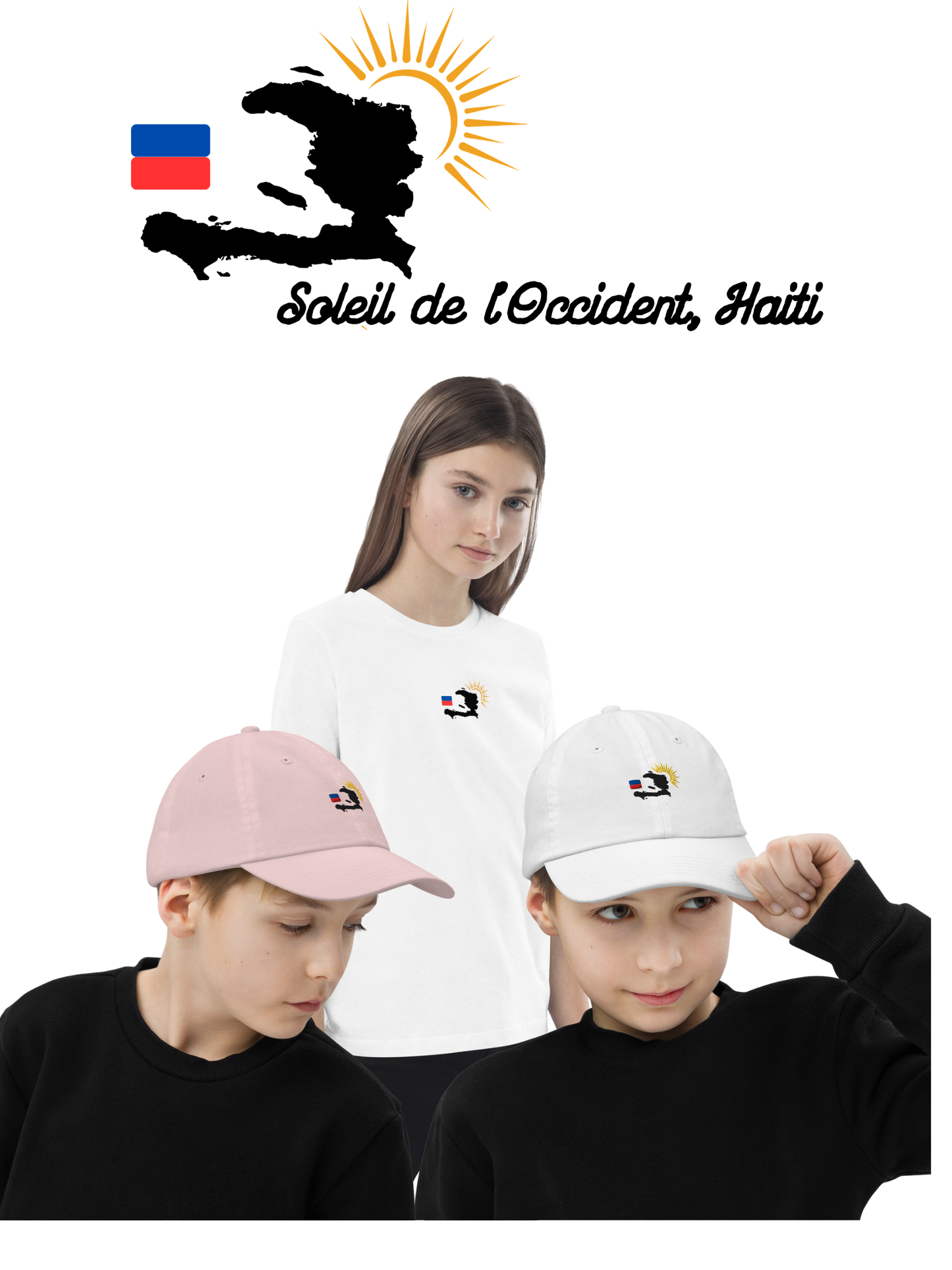 ** Soleil Occidental, Haiti ** kids white t-shirt Bundle