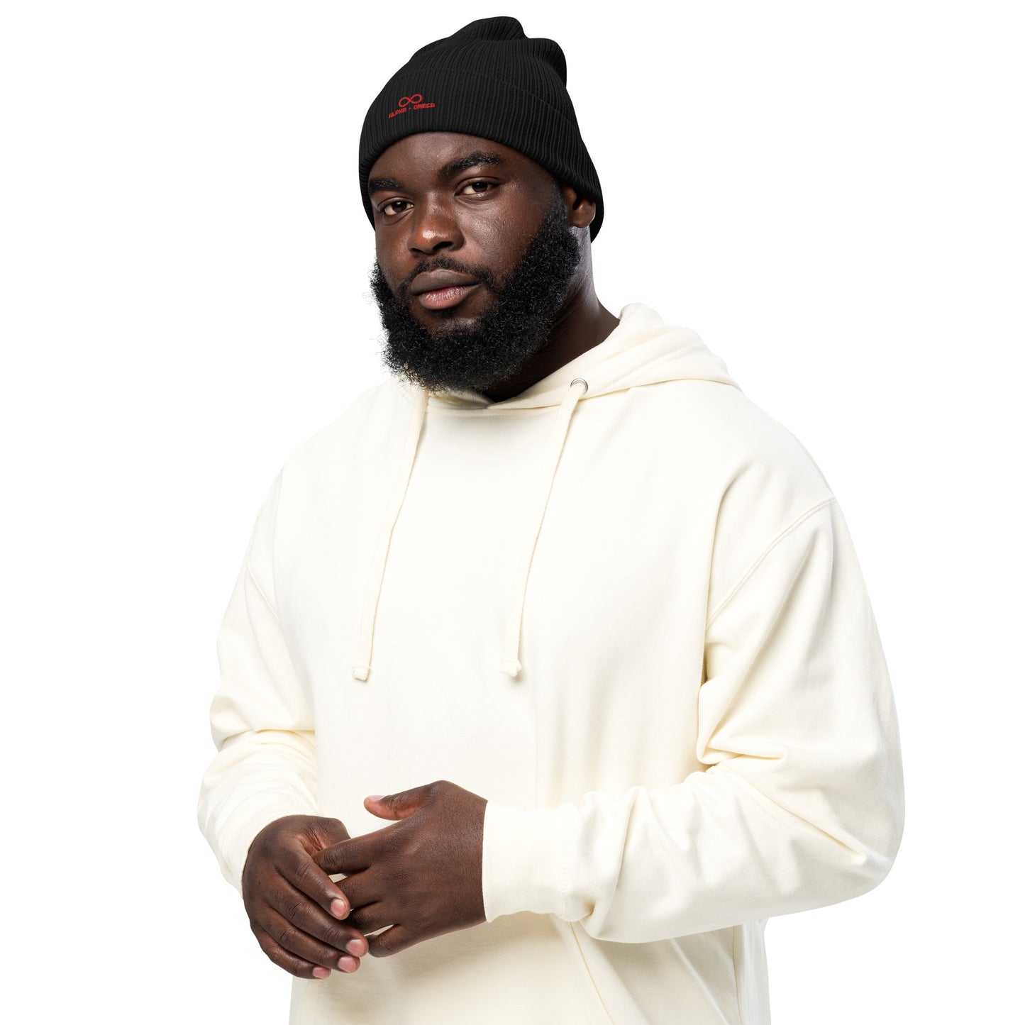 ** Infinti ** Organic ribbed beanie Red Design