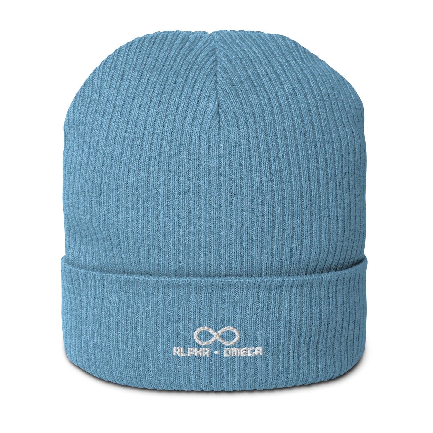 ** Infinity ** Organic ribbed beanie white design