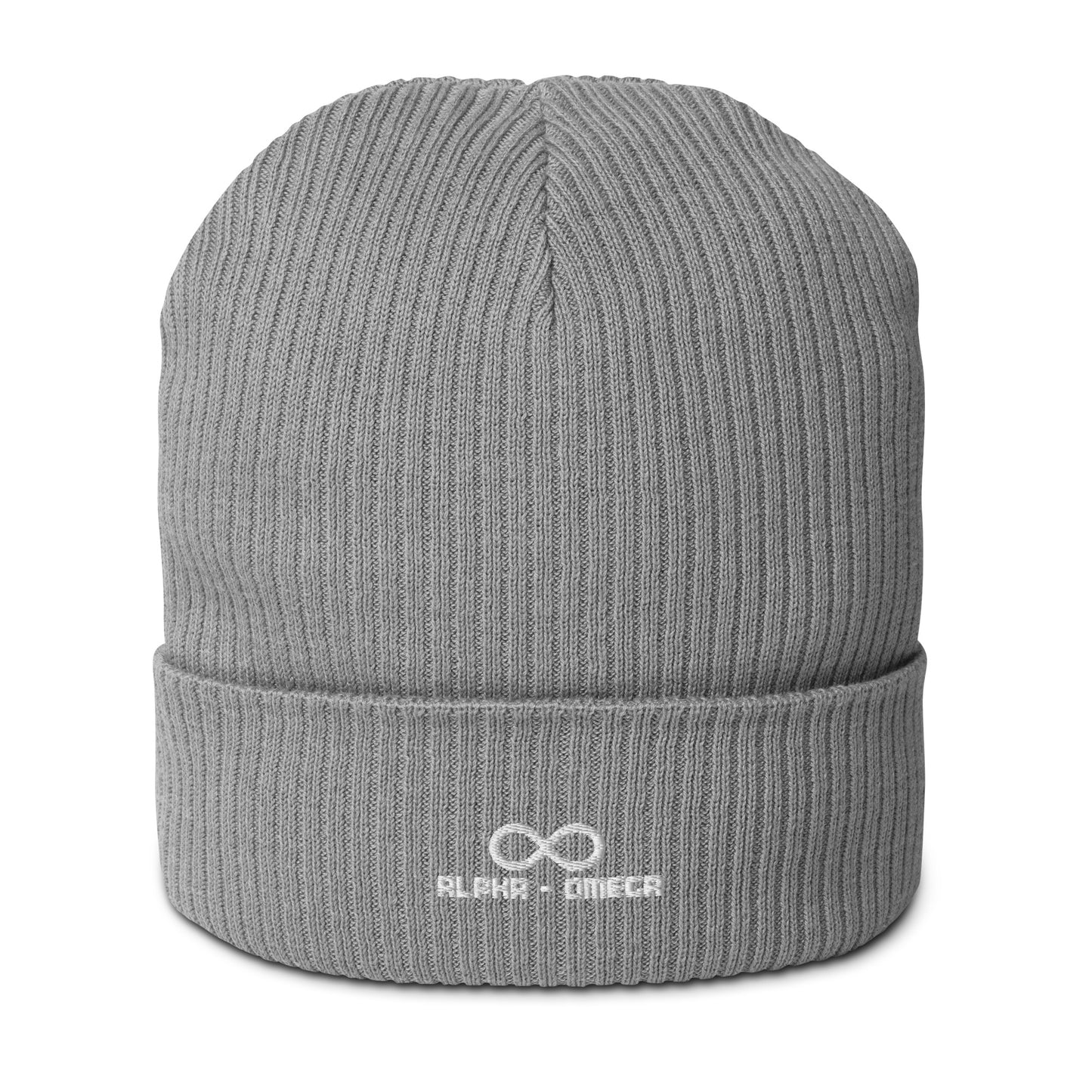 ** Infinity ** Organic ribbed beanie white design