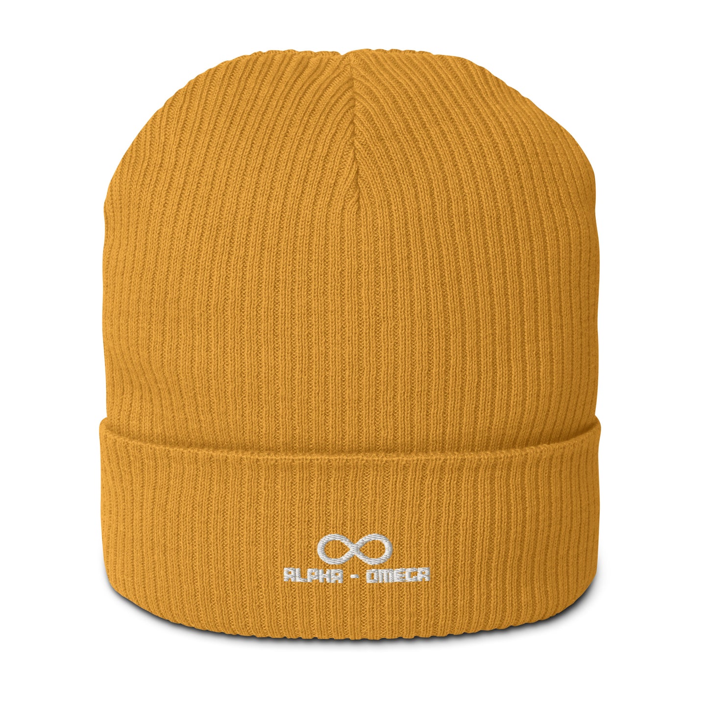 ** Infinity ** Organic ribbed beanie white design