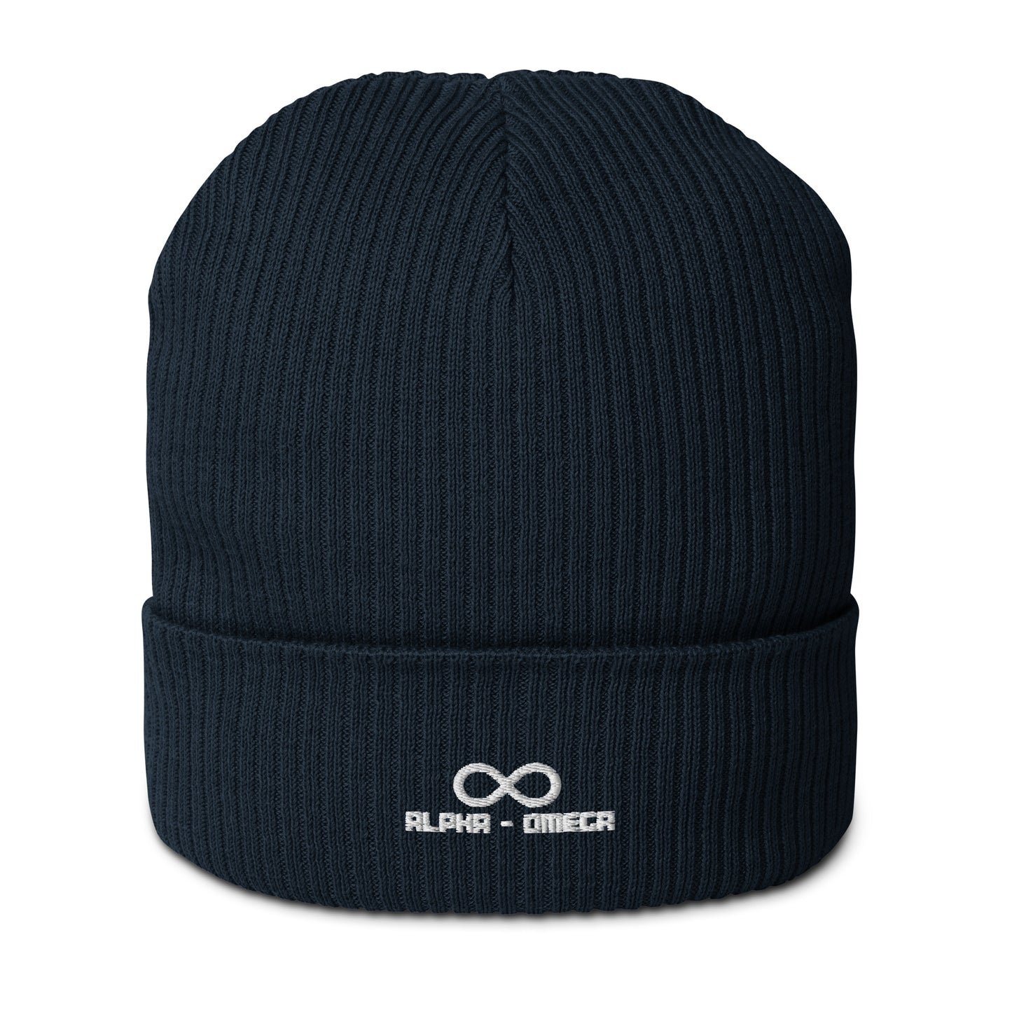 ** Infinity ** Organic ribbed beanie white design